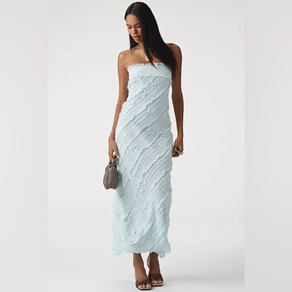 Endless Rose Strapless Textured Midi Dress